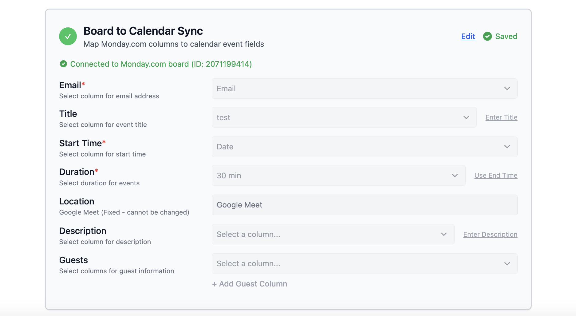 Board to Outlook Calendar Sync
