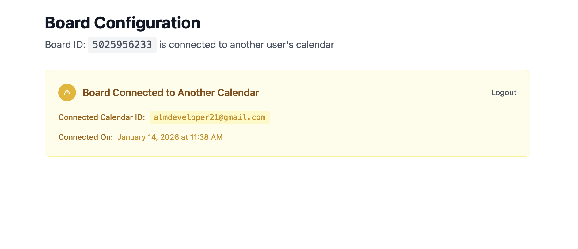 Google Integration Other User